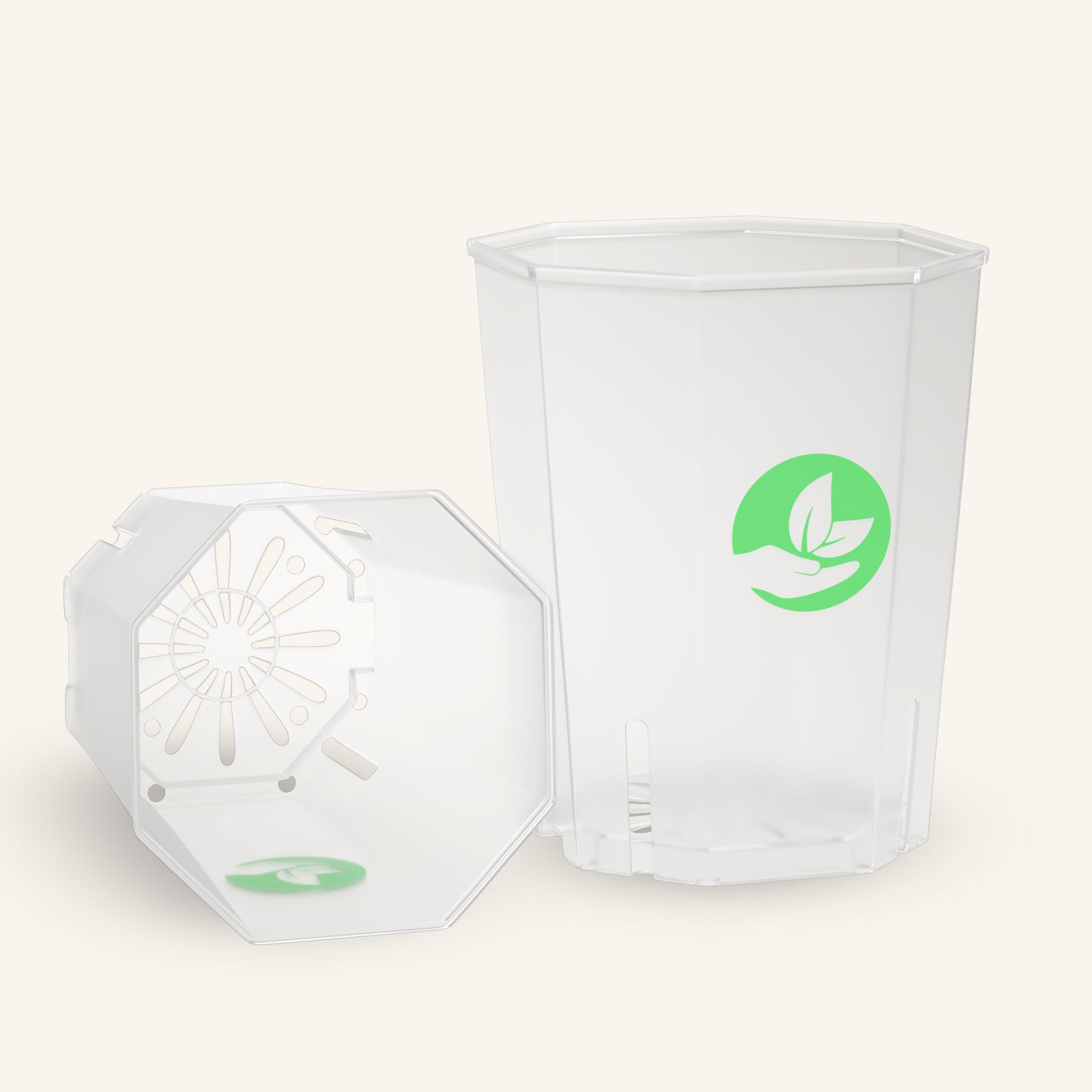 Firkantede klare plantepotter